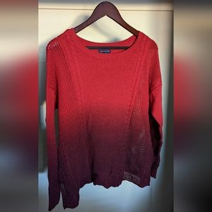 AMERICAN EAGLE L RED OMBRE SWEATER